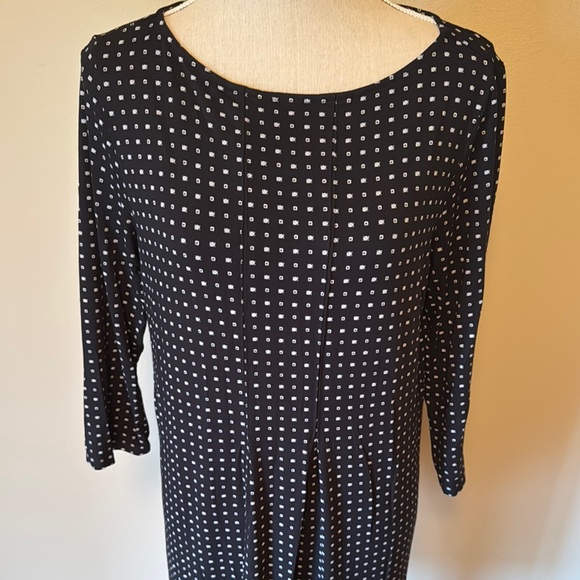 J. Jill Black and White Patterned Long Sleeve Dress - Picture 6 of 6